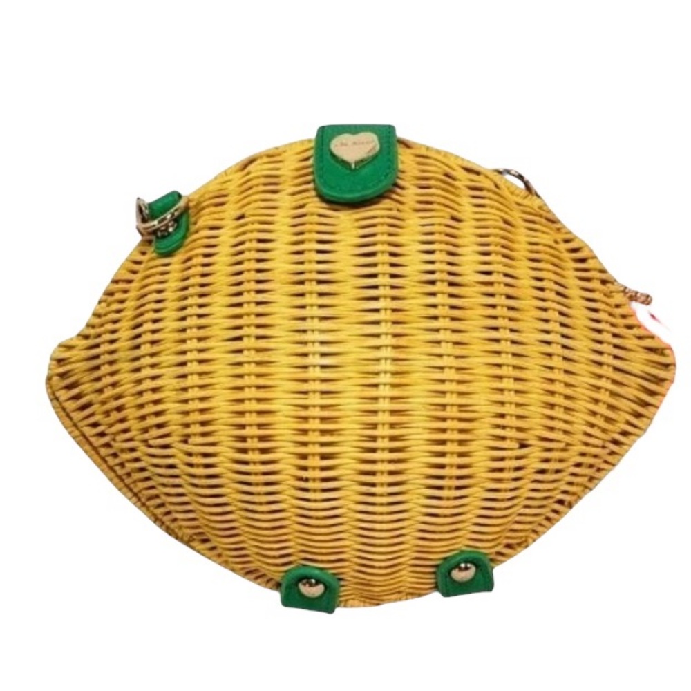 Betsey Johnson Woven Yellow And Green Crossbody B… - image 2